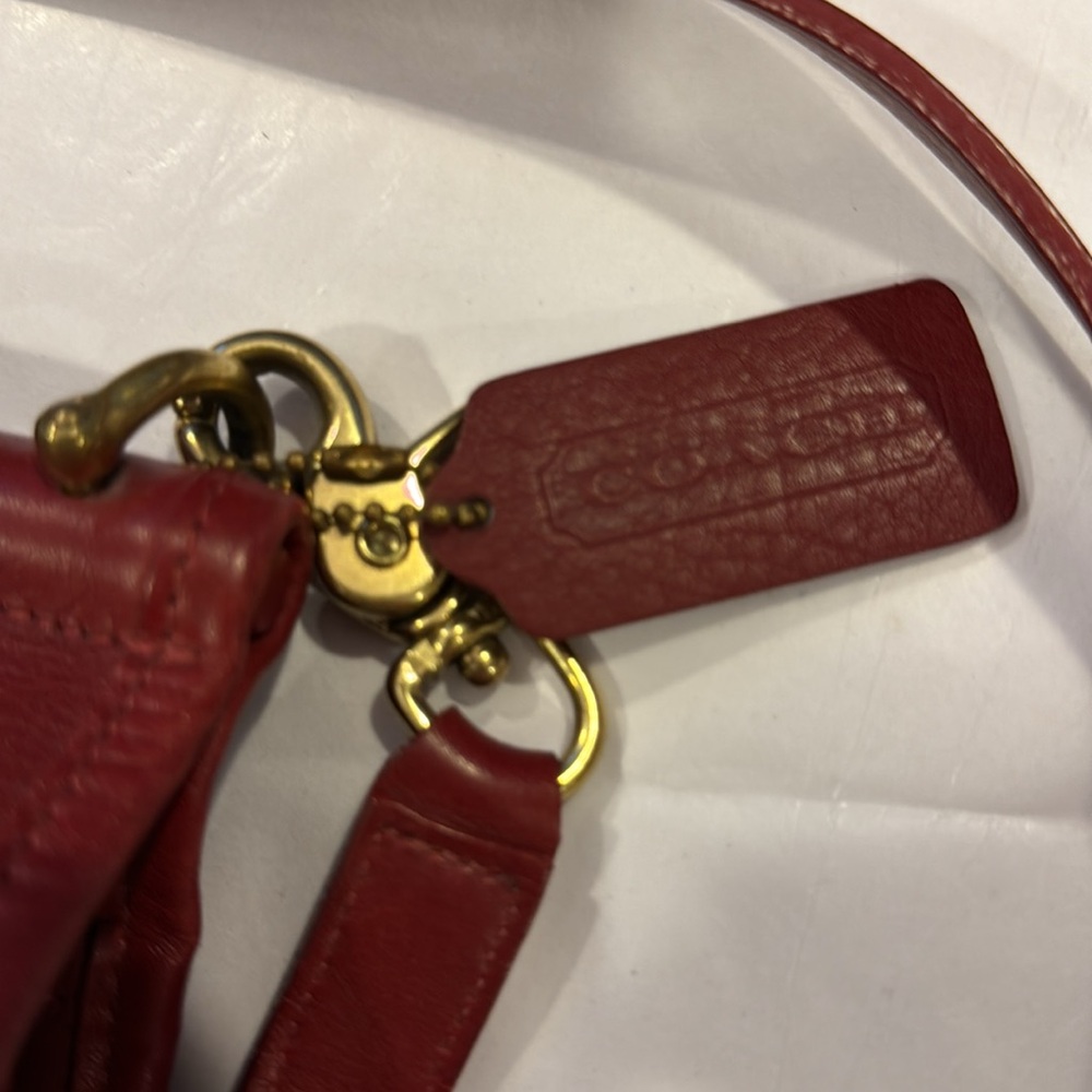 Vintage Coach Willis Top-Handle Crossbody Shoulder Bag Purse # 9927 ( Red ) - Picture 5 of 14